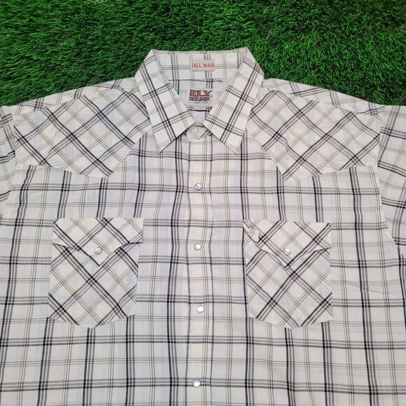 Ely Cattleman Big & Tall Western Shirt Mens XLT Baggy Fit Pearl Snap Cowboy - Picture 2 of 5